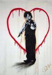 Love Struck by Dom Pattinson - Original Painting on Box Canvas sized 46x63 inches. Available from Whitewall Galleries